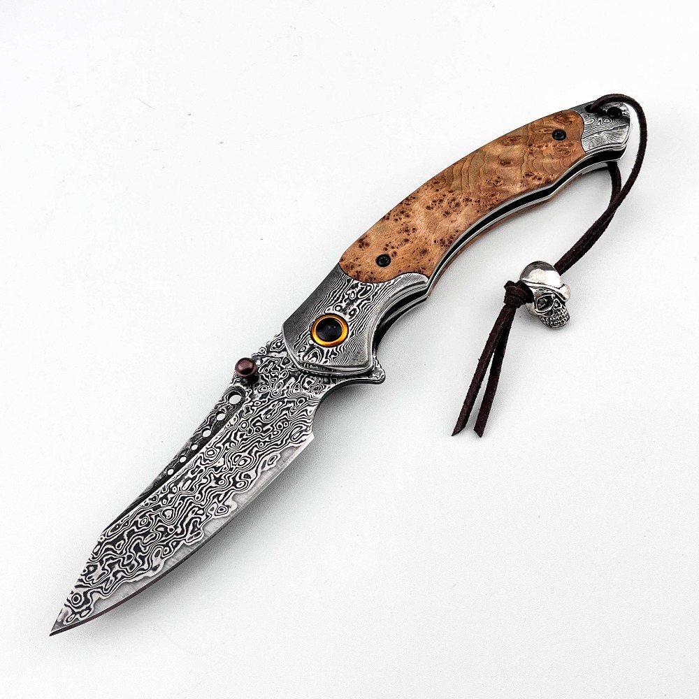 Vintage Collectible Knife - سكين قابل للطي بنمط دمشقي عالي
