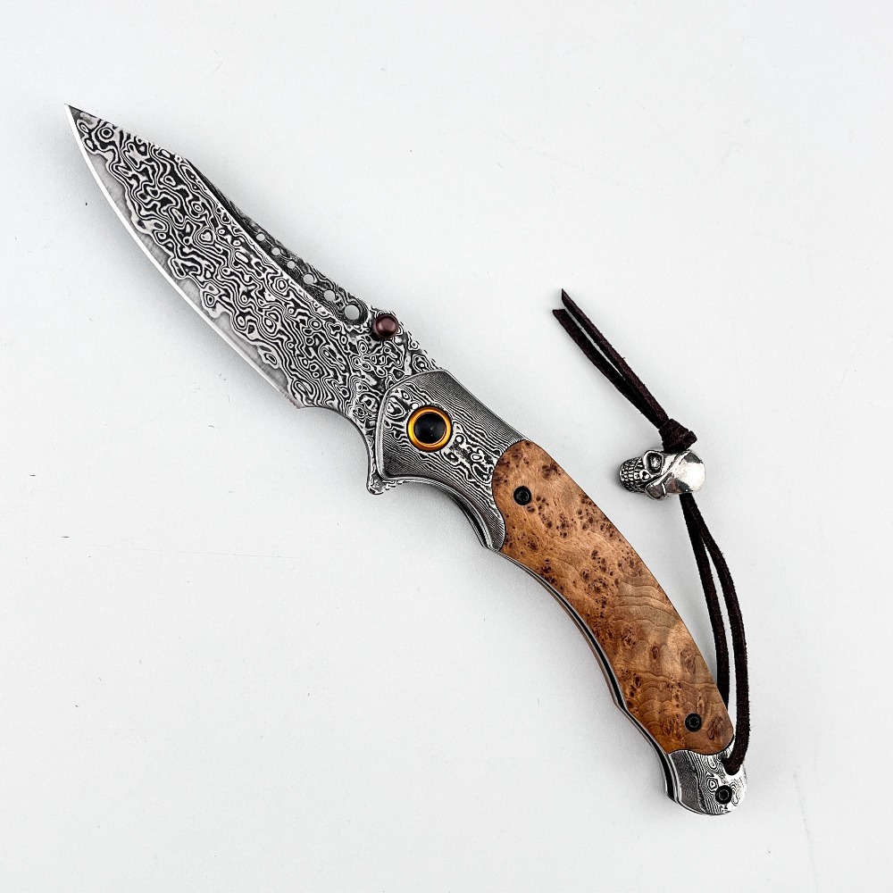 Vintage Collectible Knife - سكين جيب قابل للطي بنمط دمشقي