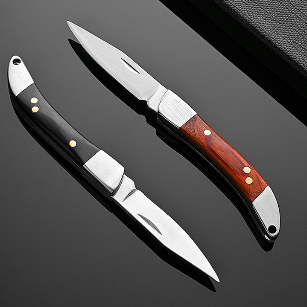 Vintage Collectible Knife - سكين جيب قابل للطي بمقبض خشبي