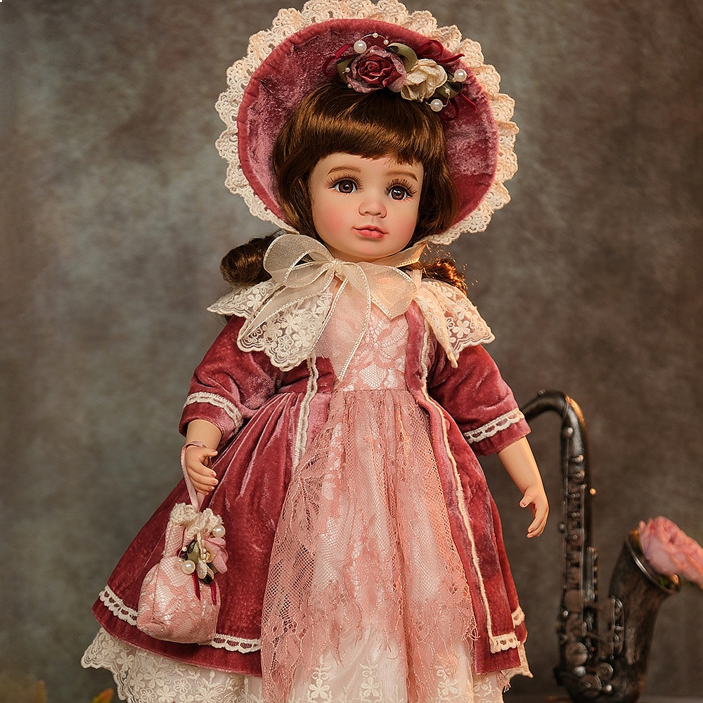 دمية خزفية عتيقة بطول 18 بوصة، - مراجعة Vintage Collectible Porcelain Dolls وسعره