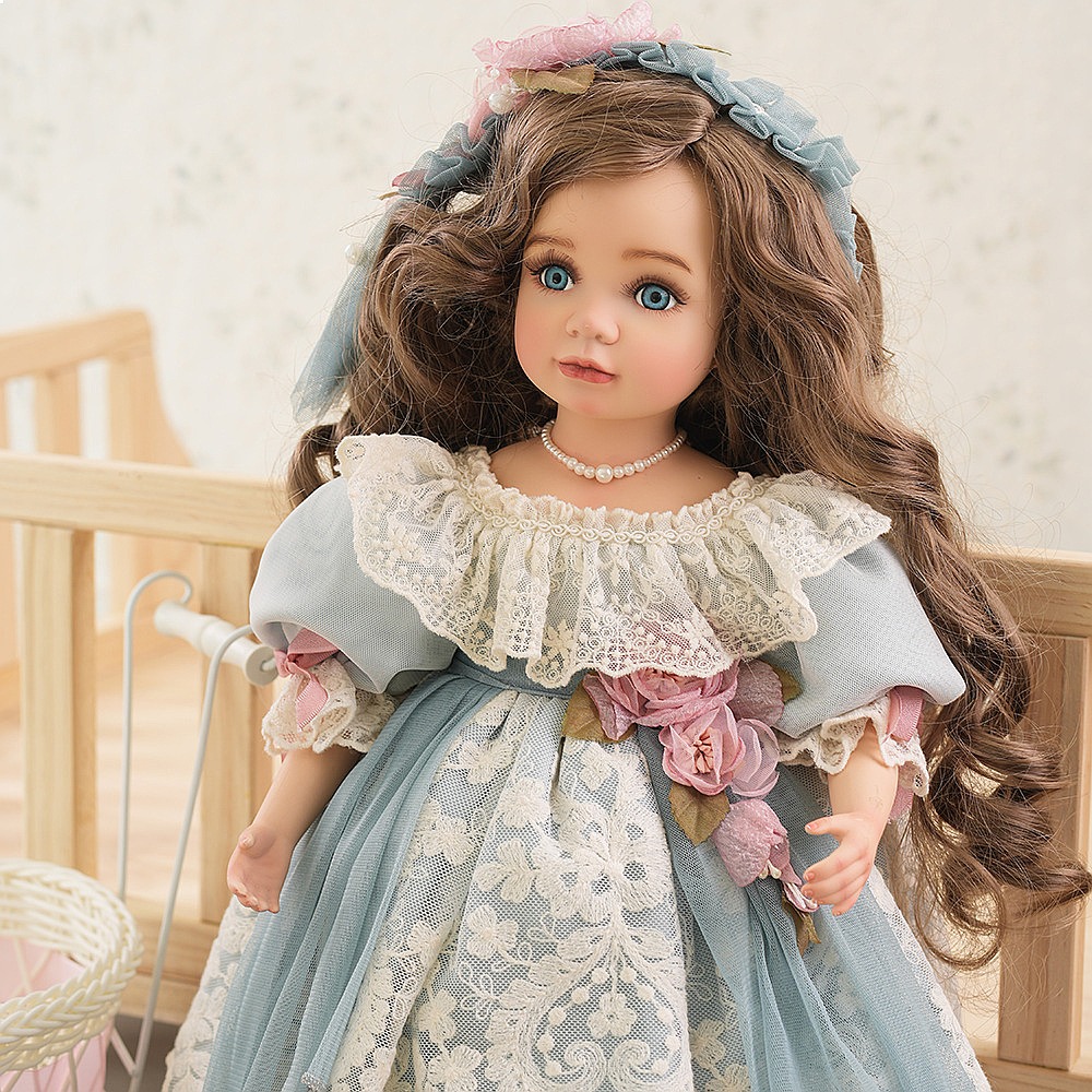 دمية خزفية عتيقة بطول 18 بوصة، - مراجعة Vintage Collectible Porcelain Dolls وسعره