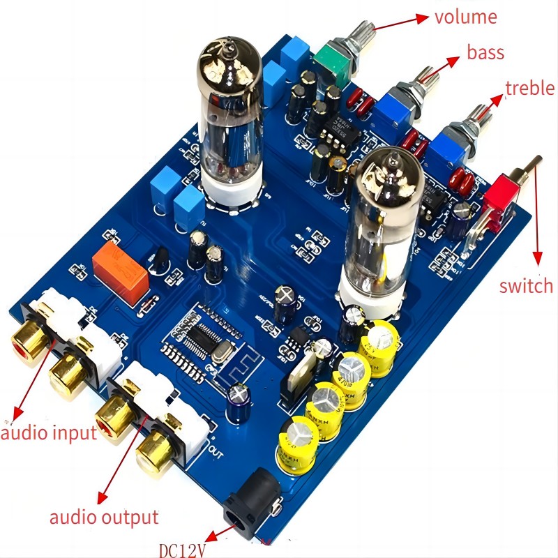 لوح مضخم 6J5 بأنبوب تفريغ 5.0  - مراجعة Tube Amplifier Part وسعره