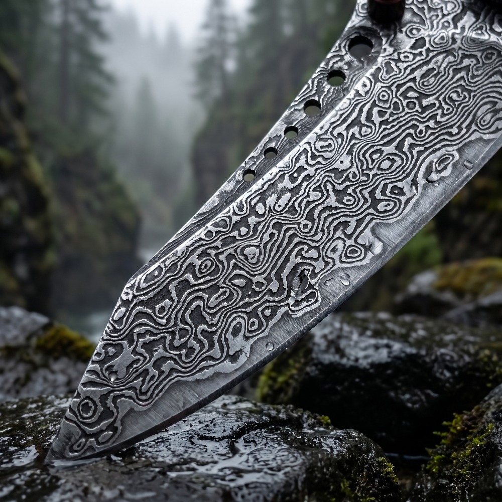 سكين جيب قابل للطي بنمط دمشقي  - مراجعة Vintage Collectible Knife وسعره