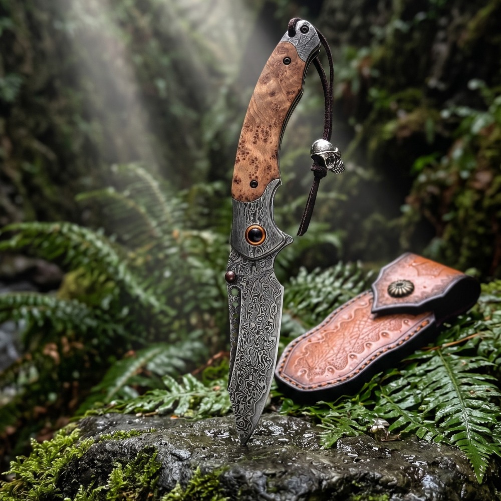 سكين جيب قابل للطي بنمط دمشقي  - مراجعة Vintage Collectible Knife وسعره