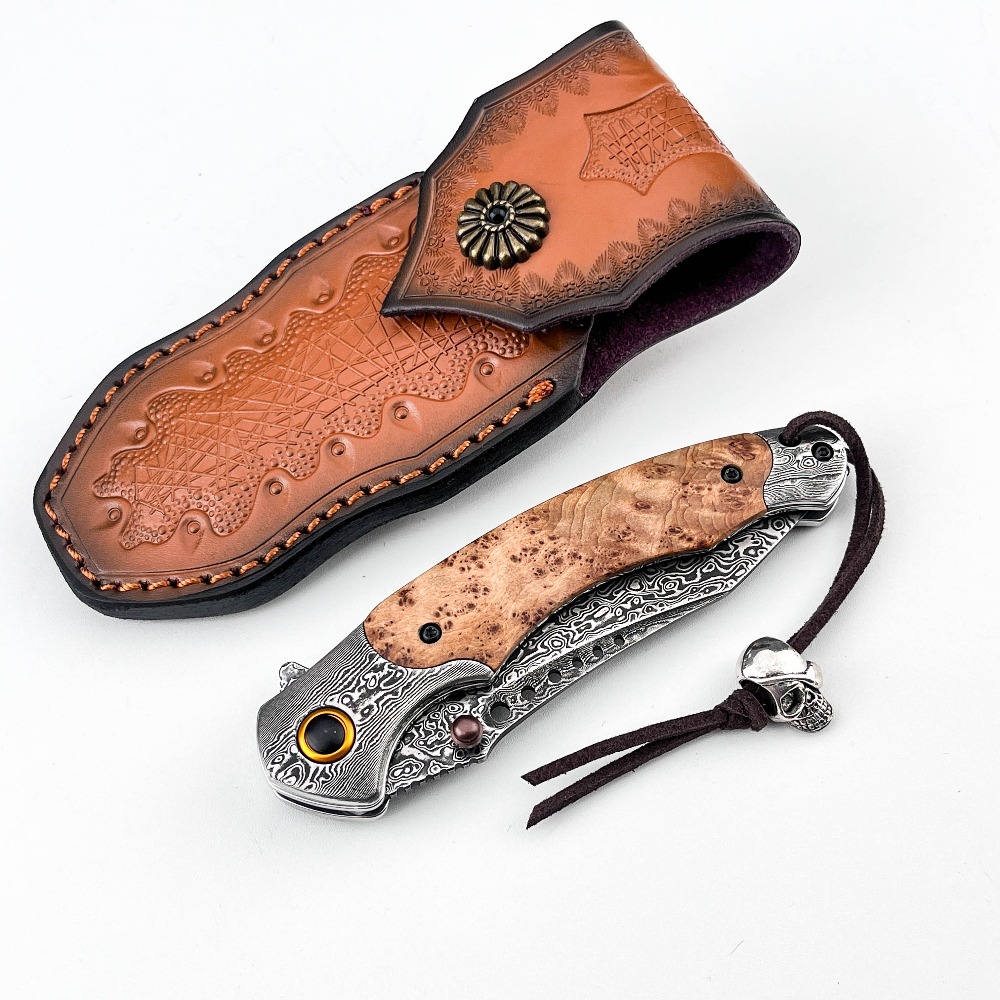 سكين جيب قابل للطي بنمط دمشقي  - مراجعة Vintage Collectible Knife وسعره