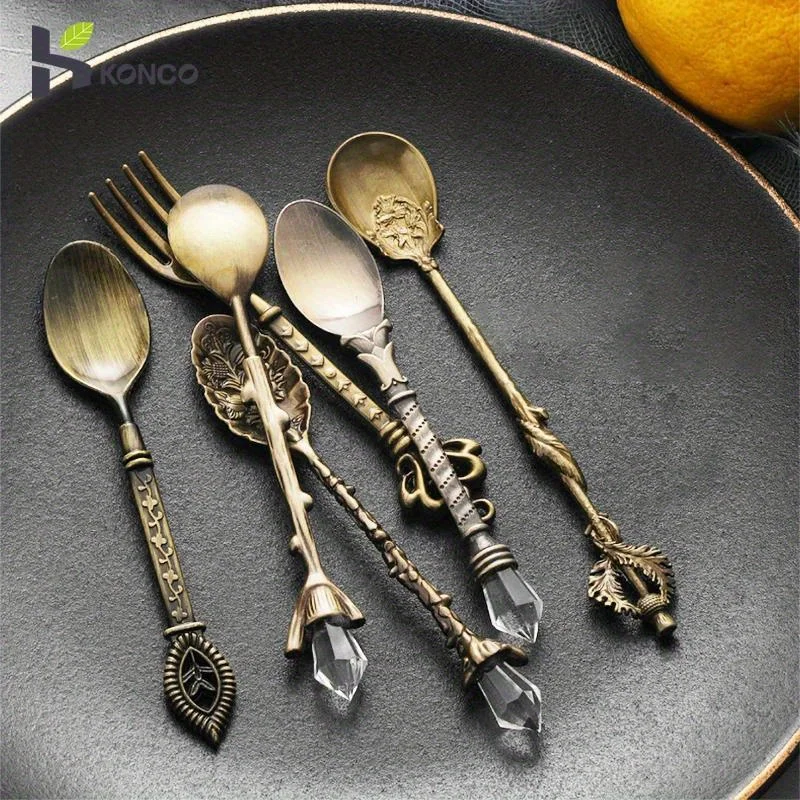 6 قطعة ملاعق خمر شوكة النمط ال - مراجعة Vintage Collectible Spoons وسعره