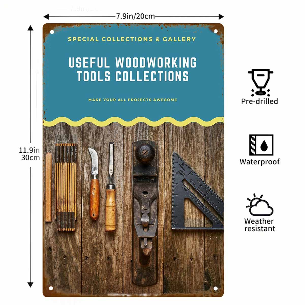 لافتة معدنية عتيقة بتصميم ثنائ - مراجعة Collectible Vintage Tools وسعره