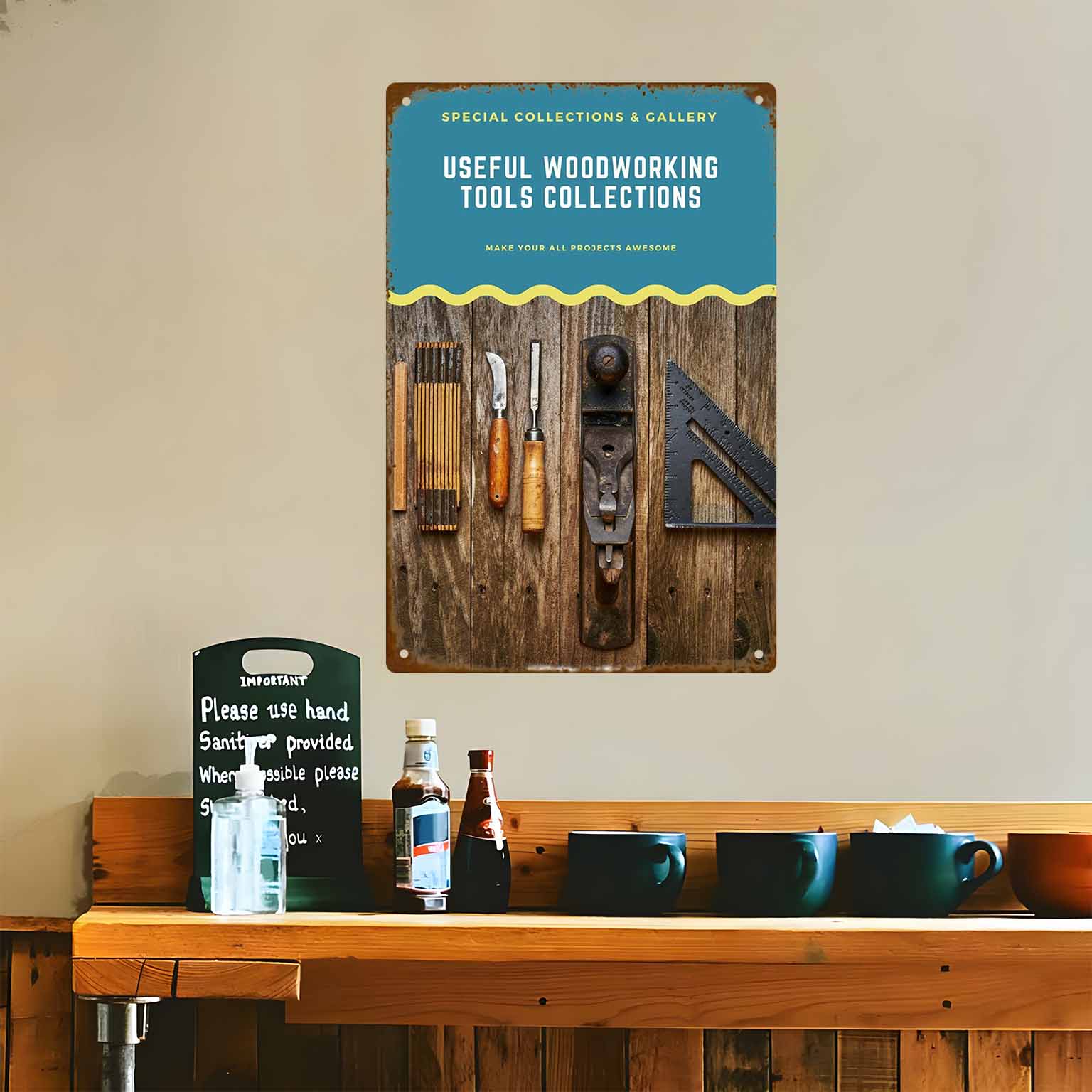لافتة معدنية عتيقة بتصميم ثنائ - مراجعة Collectible Vintage Tools وسعره
