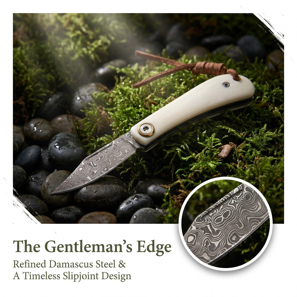 سكين جيب دمشقي قابل للطي بتصمي - مراجعة Vintage Collectible Knife وسعره
